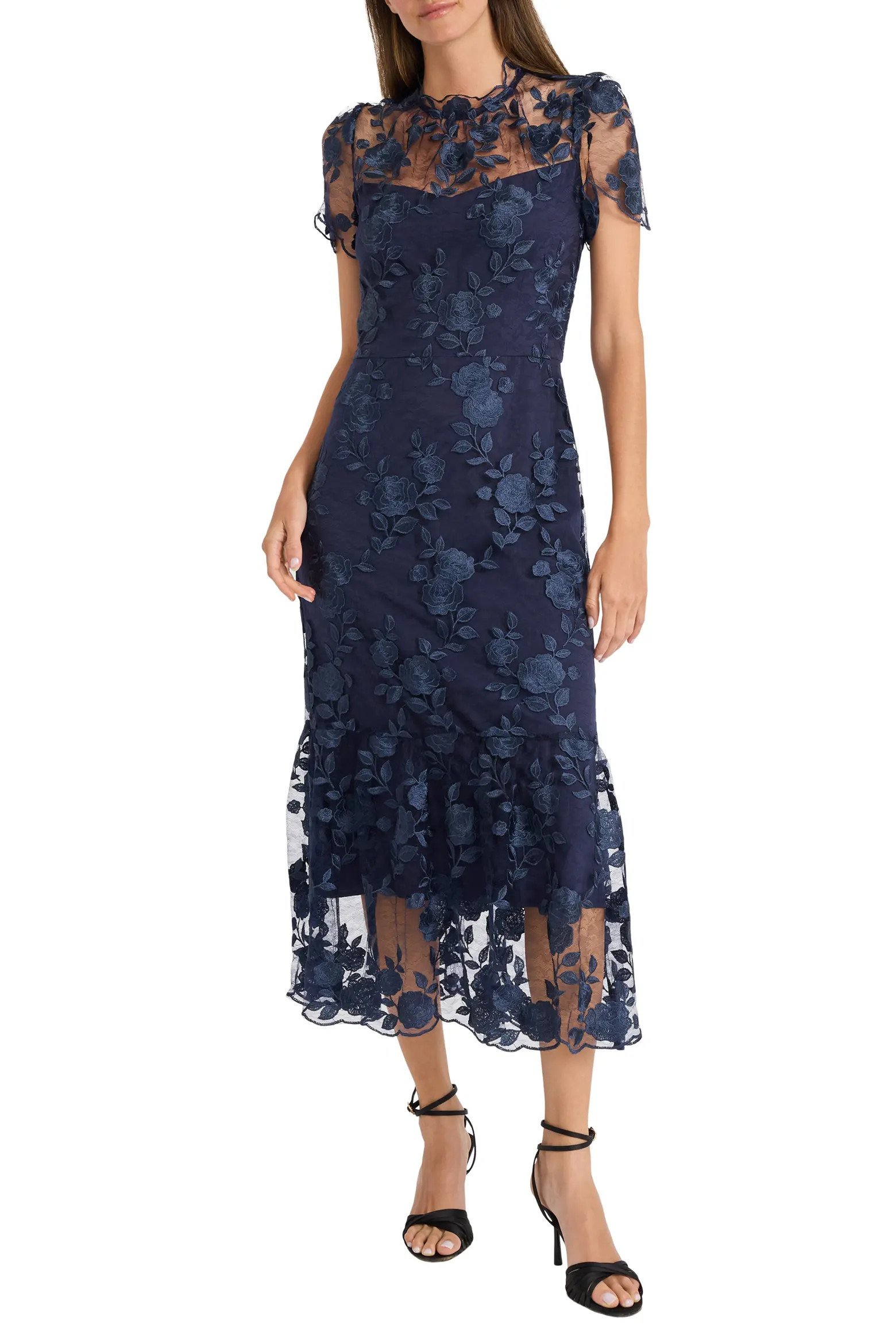 Embroidered Floral Overlay Cocktail Dress (Women) | Nordstrom | Nordstrom