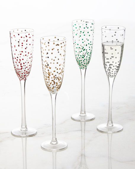 Confetti Champagne Flutes, 4-Piece Set | Horchow