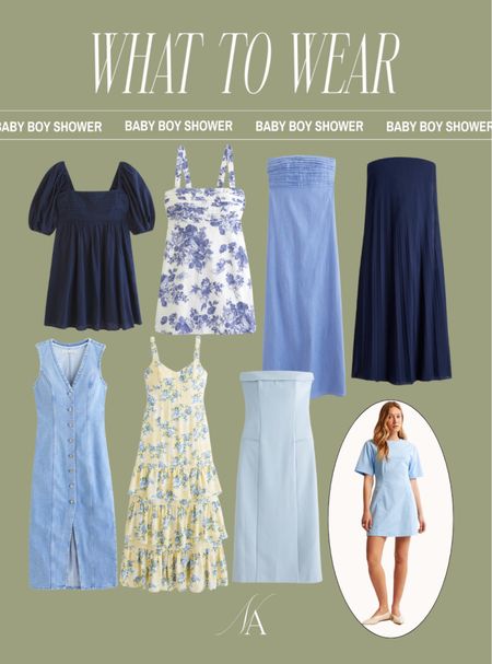 What to wear | to a baby boy shower 💙🩵

#babyboyshower #babyshowerdress #babyboyshowerdress 

#LTKStyleTip #LTKFindsUnder100