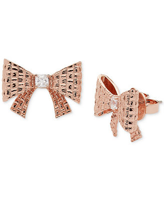 kate spade new york Cubic Zirconia Bow Stud Earrings - Macy's | Macy's