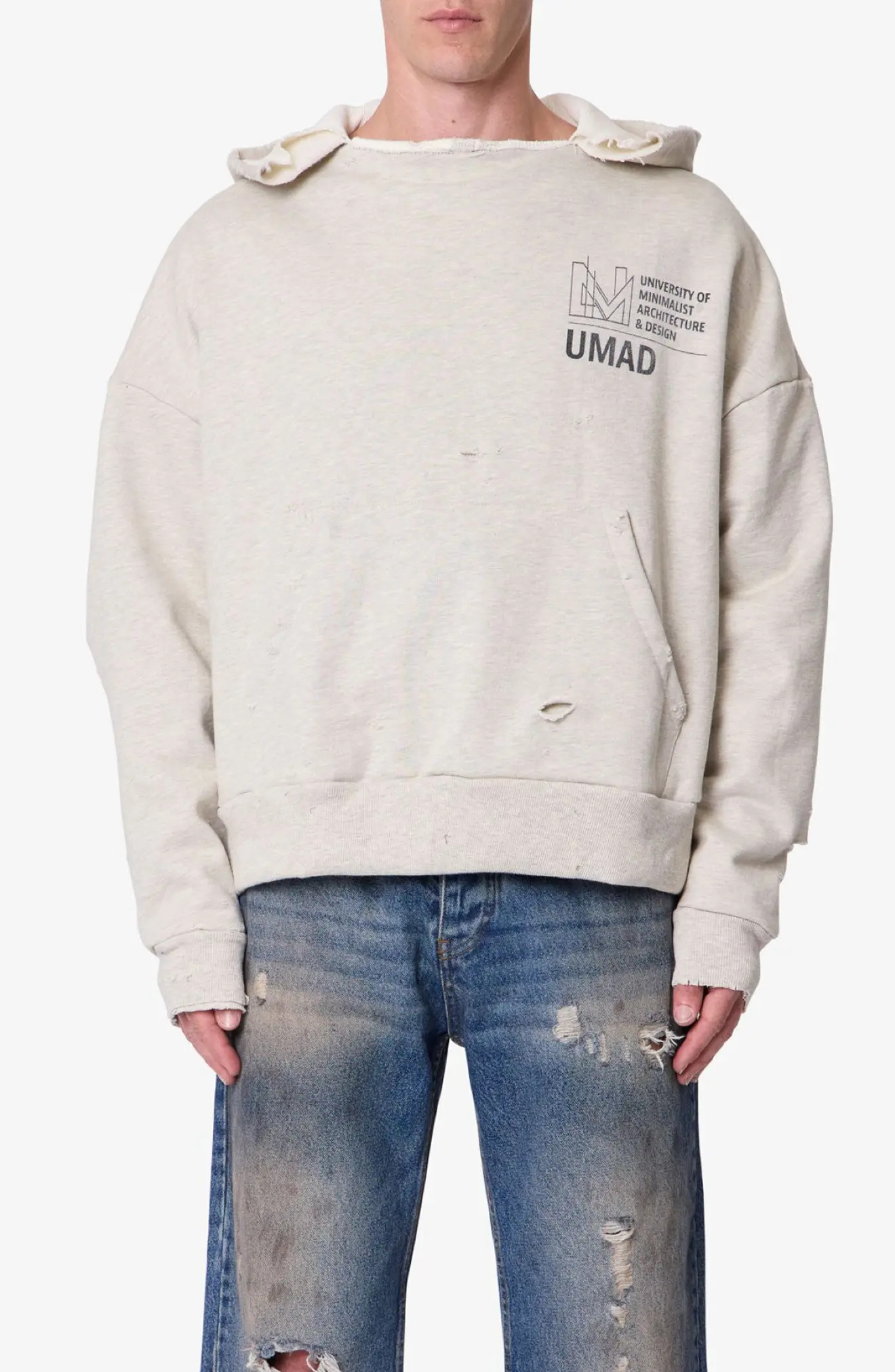 mnml UMAD Graphic Thermal Hoodie in Heather Grey at Nordstrom Rack, Size Medium | Nordstrom Rack