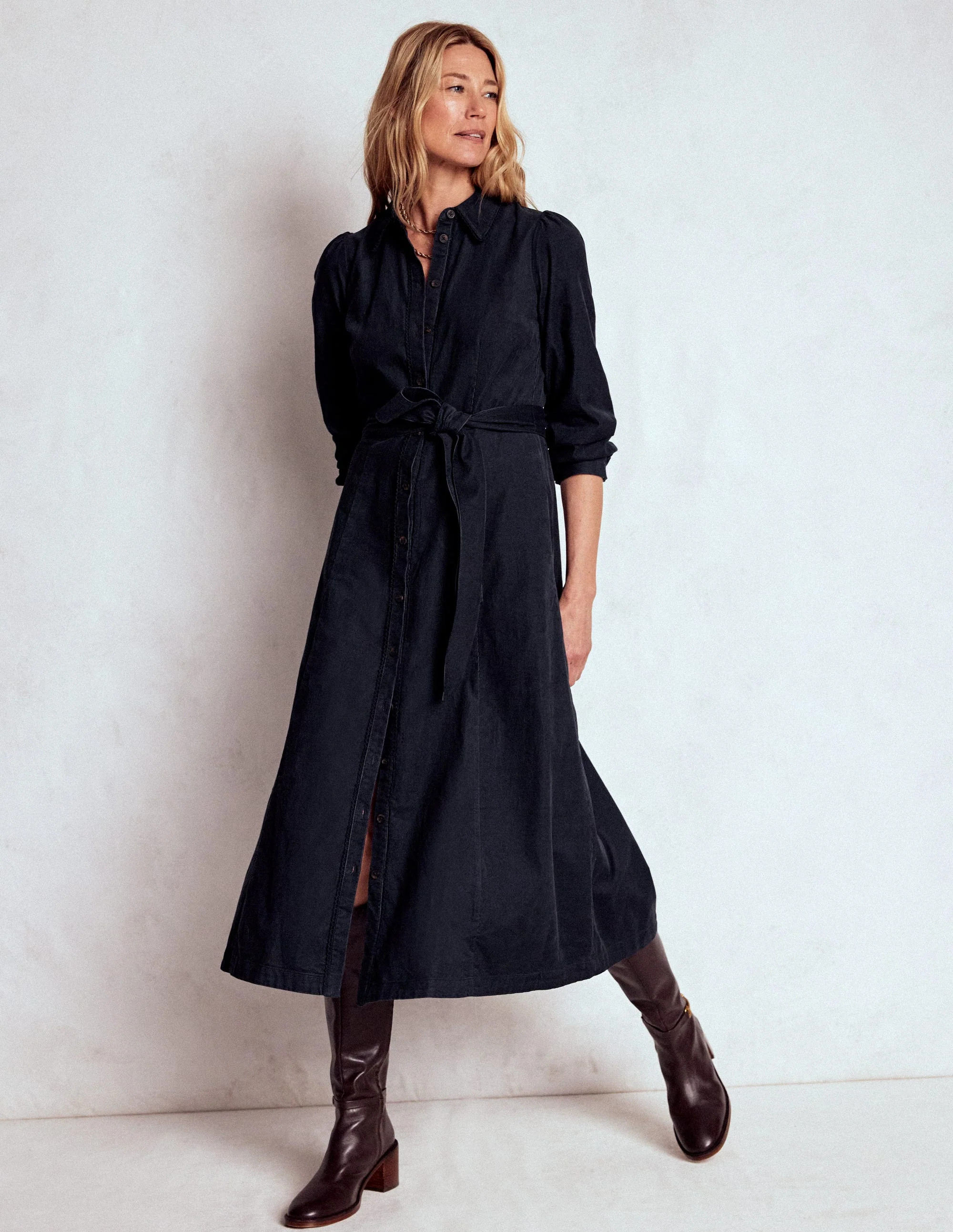 Clara Cord Midi Dress-Midnight Blue | Boden (US)