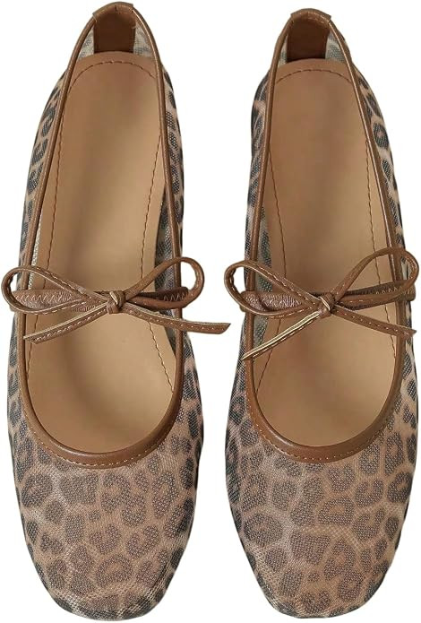 BEAUDRM Women's Polka Dots Mesh Ballet Flats Cute Lace Ballerina Flats | Amazon (US)
