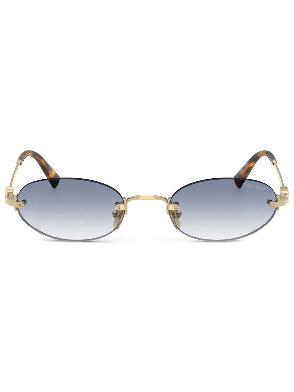 Miu Miu Eyewear oval-frame Sunglasses | Gold | FARFETCH | Farfetch Global