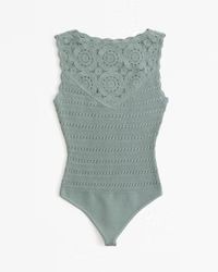Crochet Mosaic Tile Bodysuit | Abercrombie & Fitch (US)