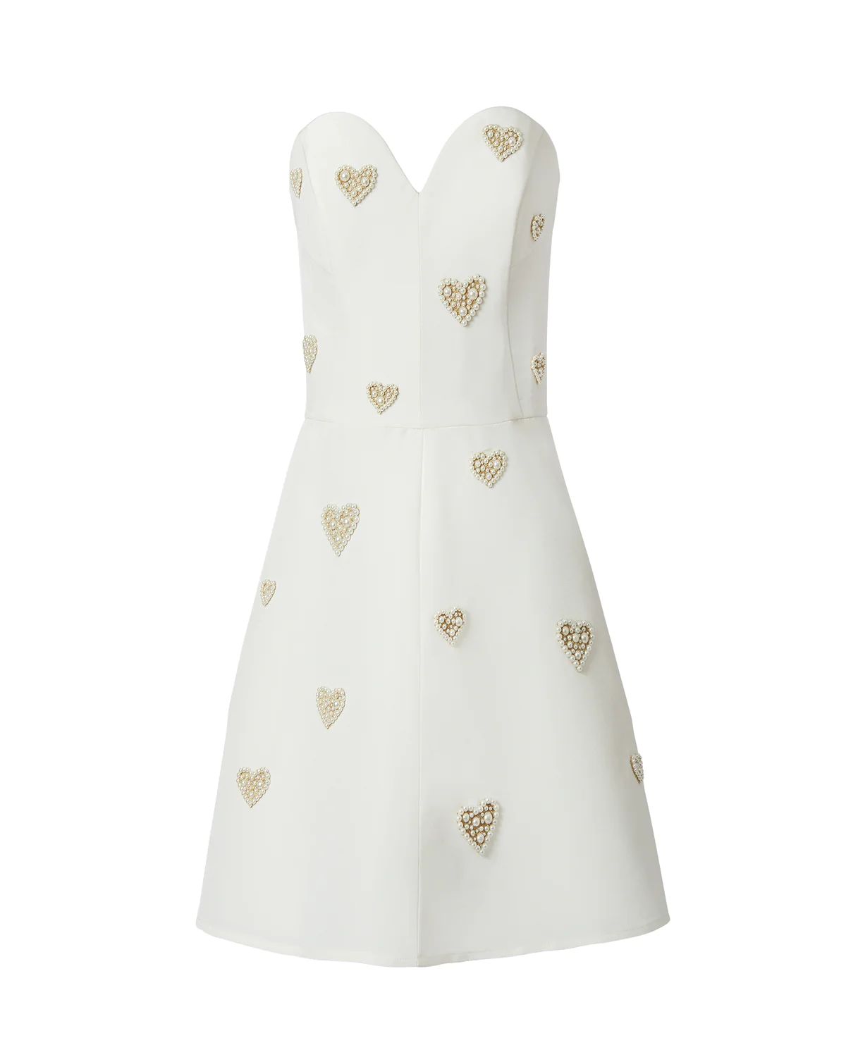 Embroidered Heart Strapless Mini Dress | Over The Moon