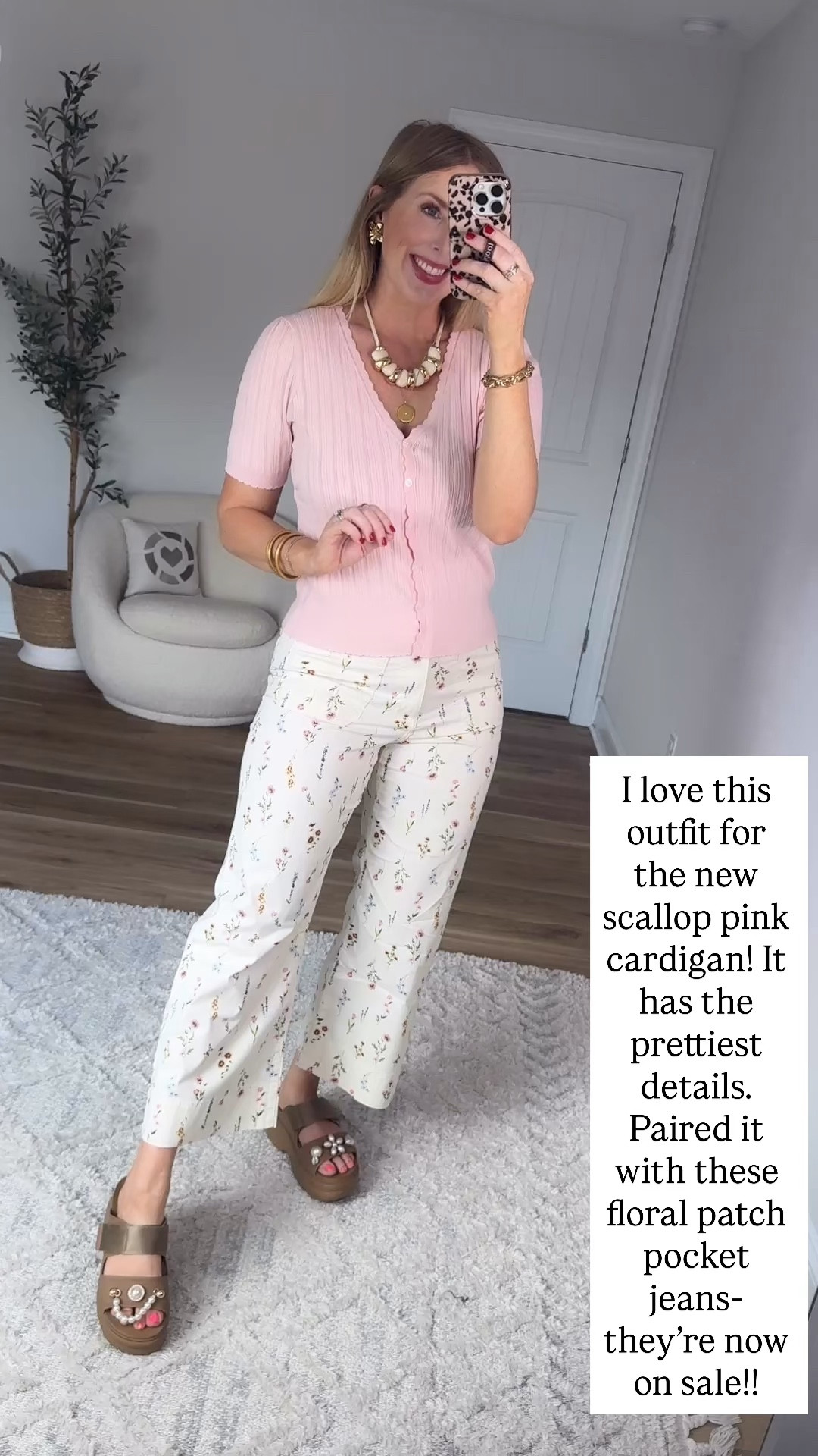 Walmart try on, pink Pointelle cardigan, kohls, patch pocket pants, floral jeans 

#LTKootd #LTKmomlife