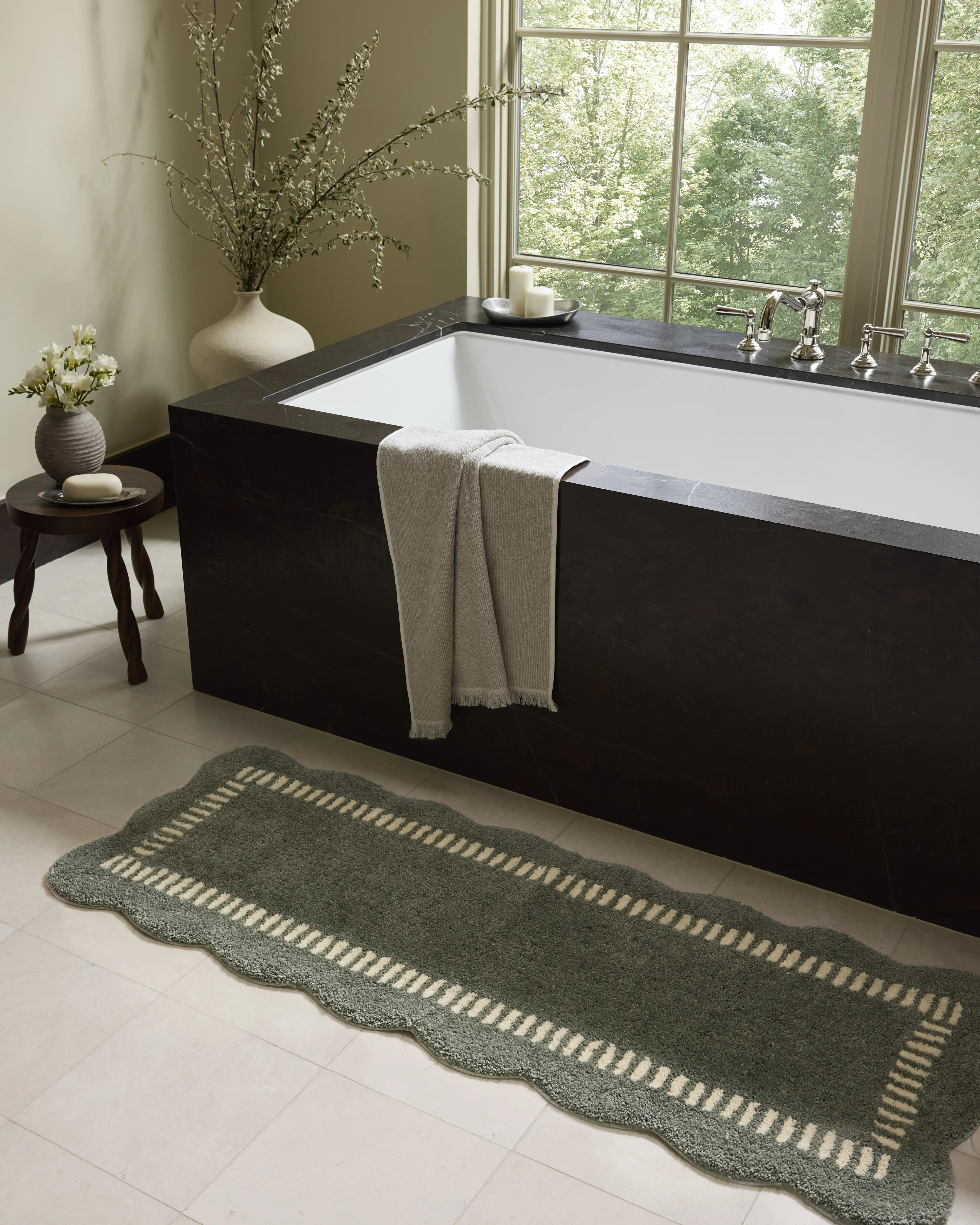 Chris Loves Julia x Loloi Valerie Lagoon / Ivory Bath Mat | Wayfair | Wayfair North America
