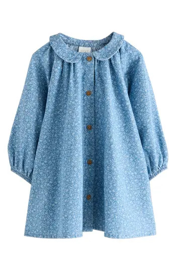 NEXT Kids' Ditsy Collared Denim Dress in Blue at Nordstrom Rack, Size 5-6Y | Nordstrom Rack