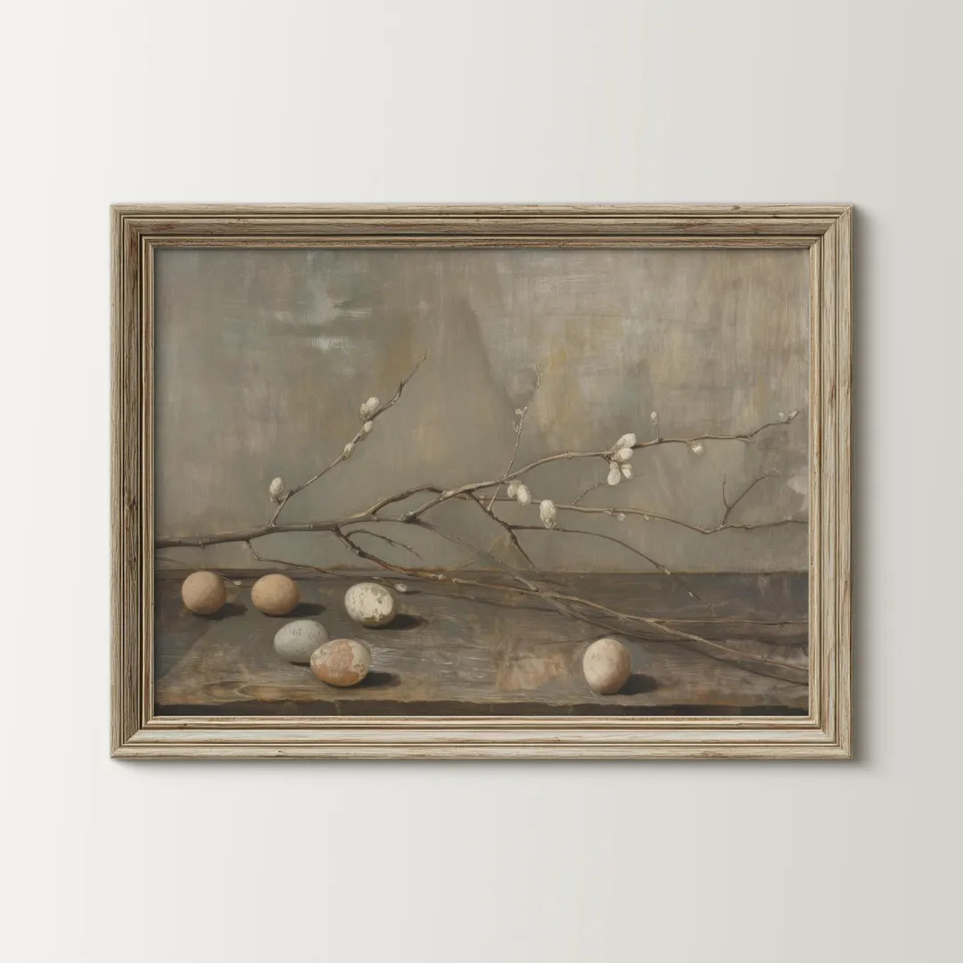 Elegant Egg Still Life Painting: Printable Wall Art With Muted Colors for Modern Home Decor - Ets... | Etsy (US)