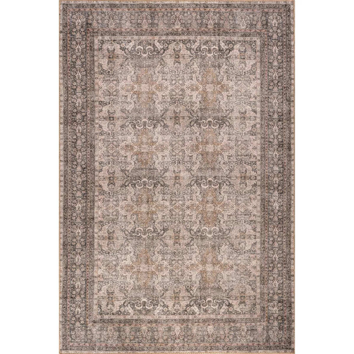 Nuloom Hillstone Collection Else Traditional Vintage Medallion Area Rug, 7' 10" x 10', Beige | Target