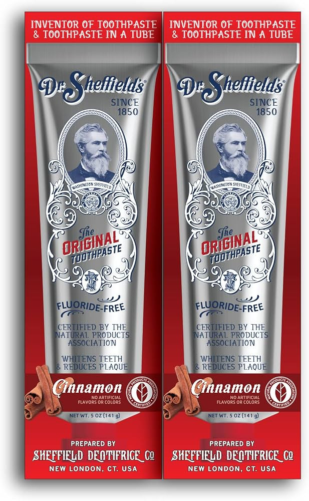 Dr. Sheffield’s Certified Natural Toothpaste (Cinnamon) - Great Tasting, Fluoride Free Toothpas... | Amazon (US)