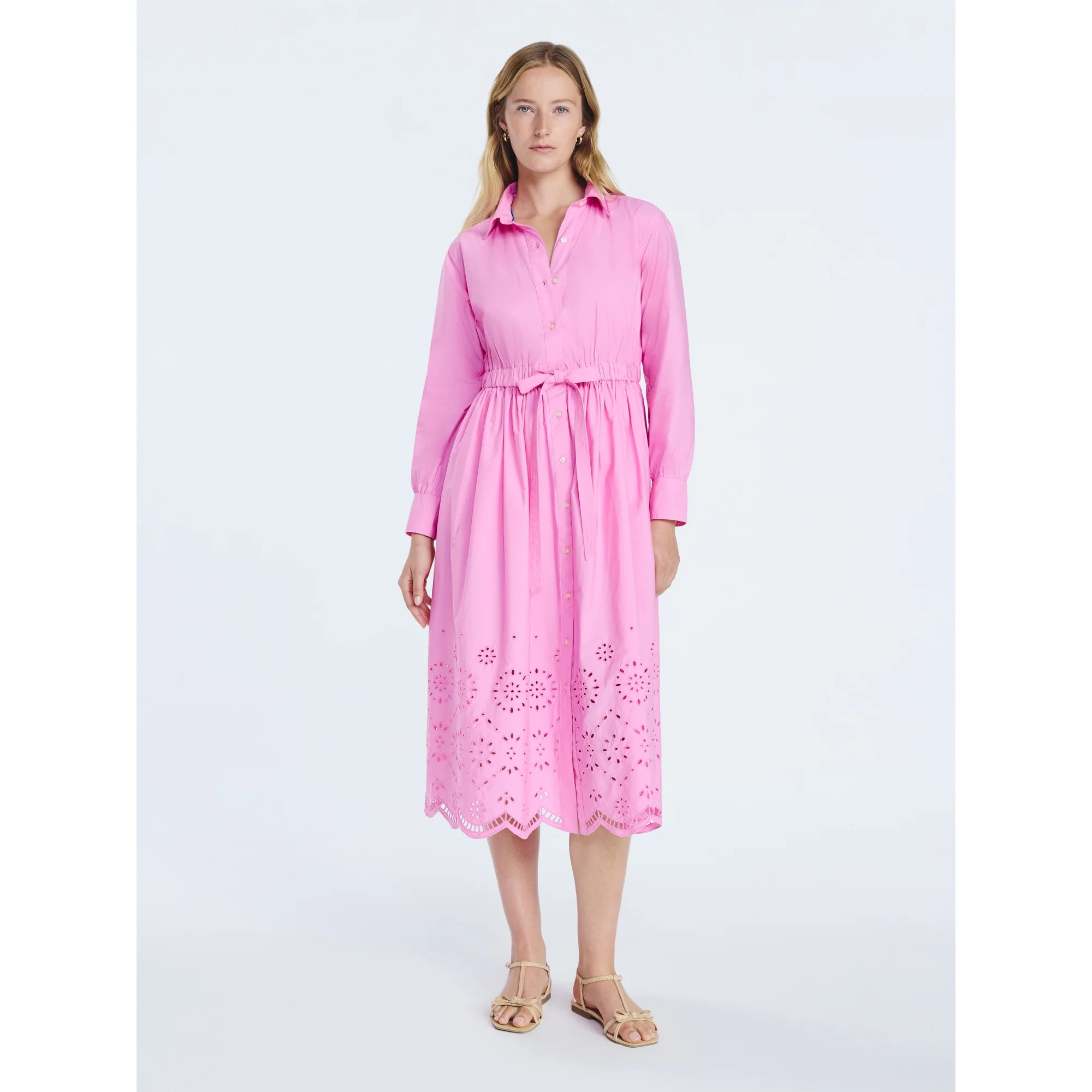 Free Assembly Women’s and Women's Plus Cotton Eyelet Maxi Shirtdress, Sizes XS-4X | Walmart (US)