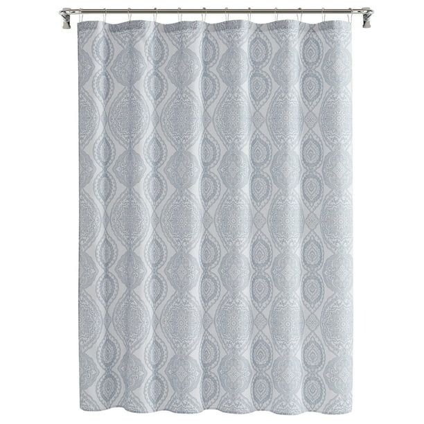 My Texas House Channing Grey Damask Cotton-Blend Shower Curtain, 72" x 72" - Walmart.com | Walmart (US)