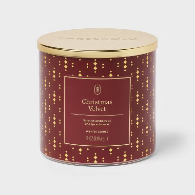 3-Wick Limited Edition Glass Christmas Velvet Jar Candle 19oz - Threshold™ | Target