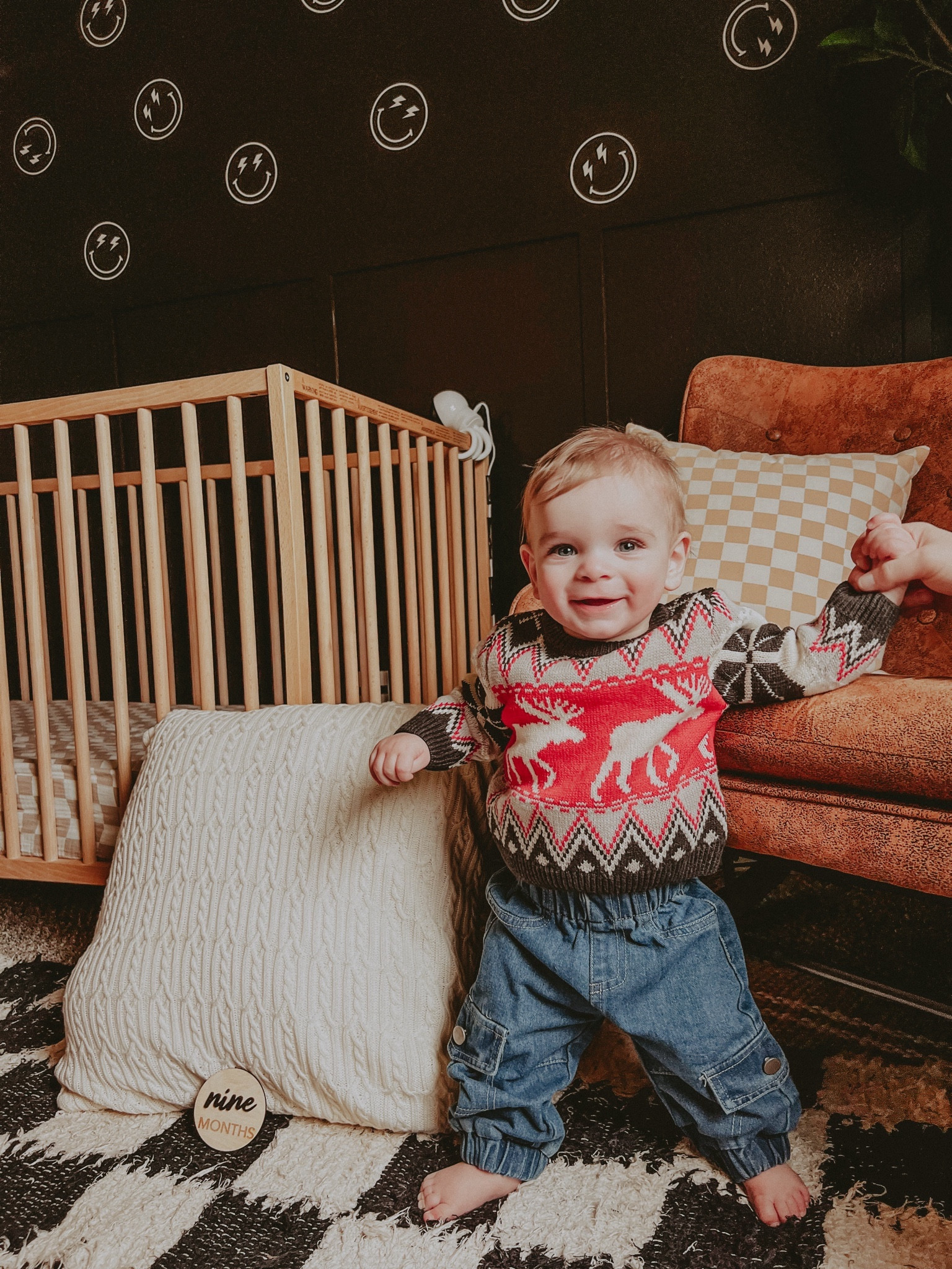 Baby infant elk winter/christmas sweater with the cutest cargo jogger jeans! 🥹🎄🌟❤️ 

#LTKHoliday 

#LTKbaby 

#LTKSeasonal