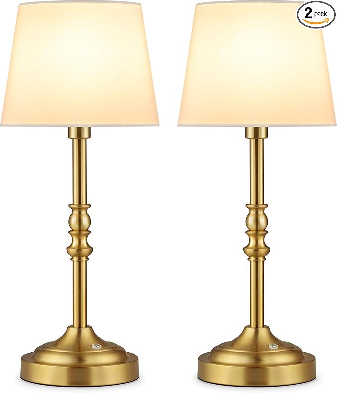 GGOYING Set of 2 Cordless LED Table Lamp, Rechargeable Battery Desk Lamp, Dimmer with 4-Level Bri... | Amazon (US)