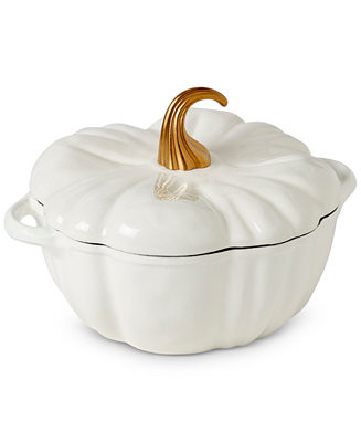 Iron Works Enameled Cast Iron 4-Qt Pumpkin Dutch Oven | Macy's