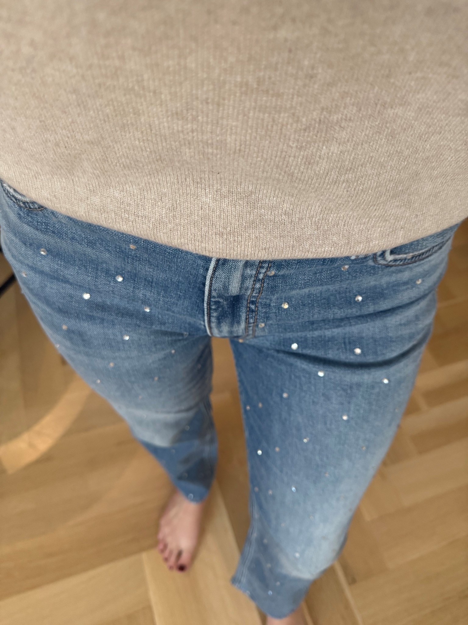 Loving this sparkle jeans!  They add a little extra to a casual look!