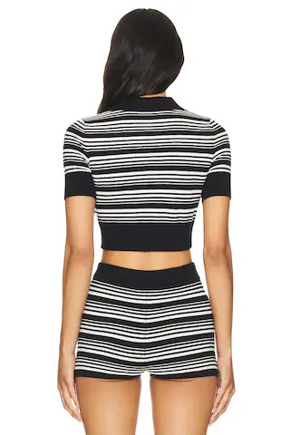 Lovers and Friends Yuki Stripe Polo in Black Multi from Revolve.com | Revolve Clothing (Global)