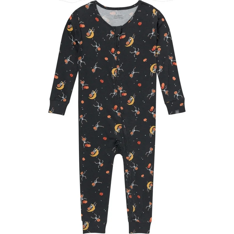 Modern Moments by Gerber Baby and Toddler Neutral Super Soft Halloween One-Piece Pajama, Sizes 0/... | Walmart (US)