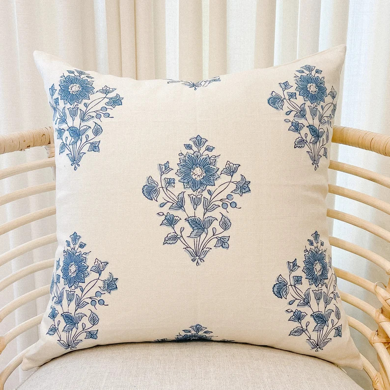 Schumacher Beatrice Bouquet Blue Floral Toss Pillow | Etsy Canada | Etsy (CAD)