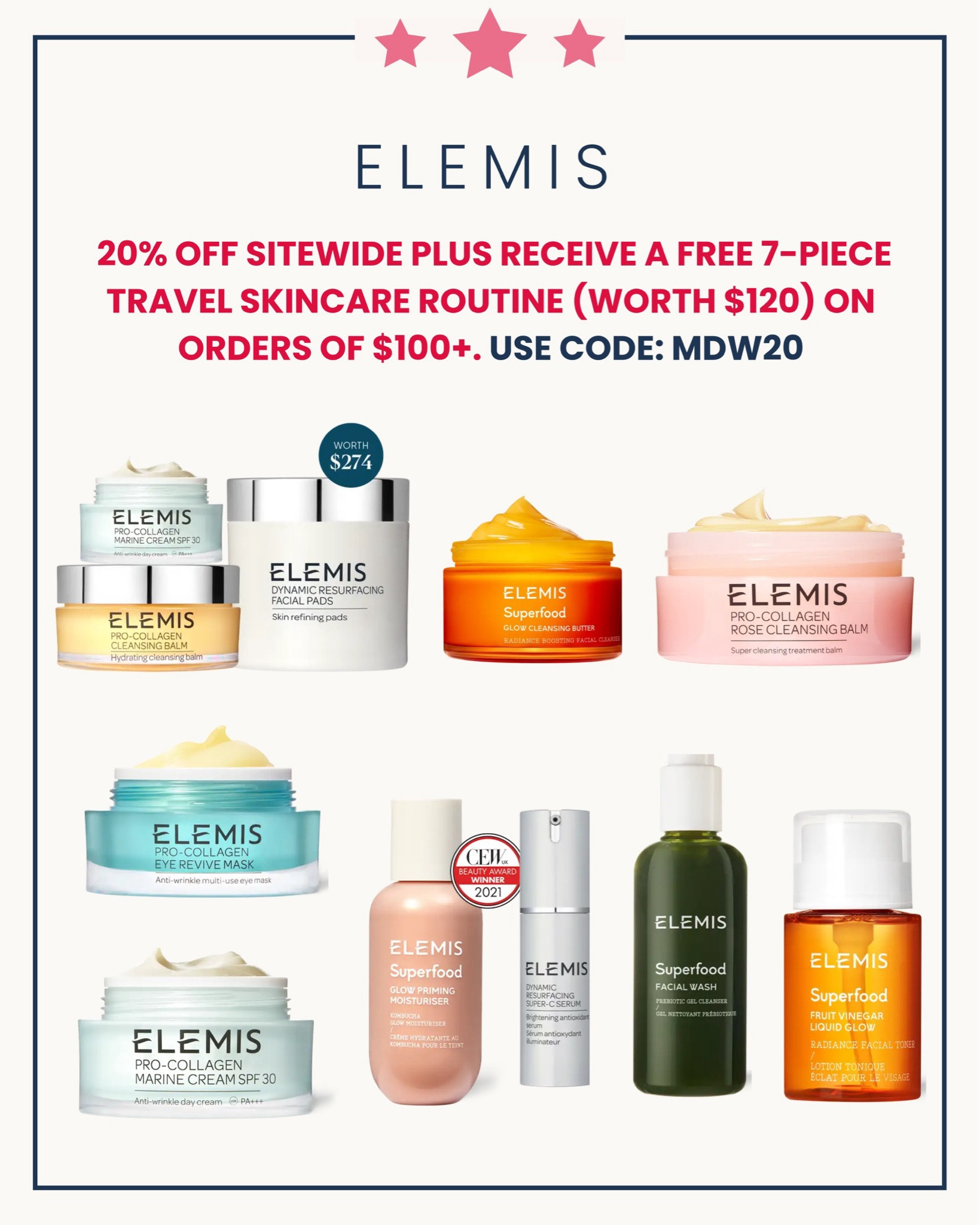 Elemis Memorial Day sale! 20% off SITEWIDE 😍😍

#LTKSaleAlert #LTKFindsUnder100 #LTKBeauty