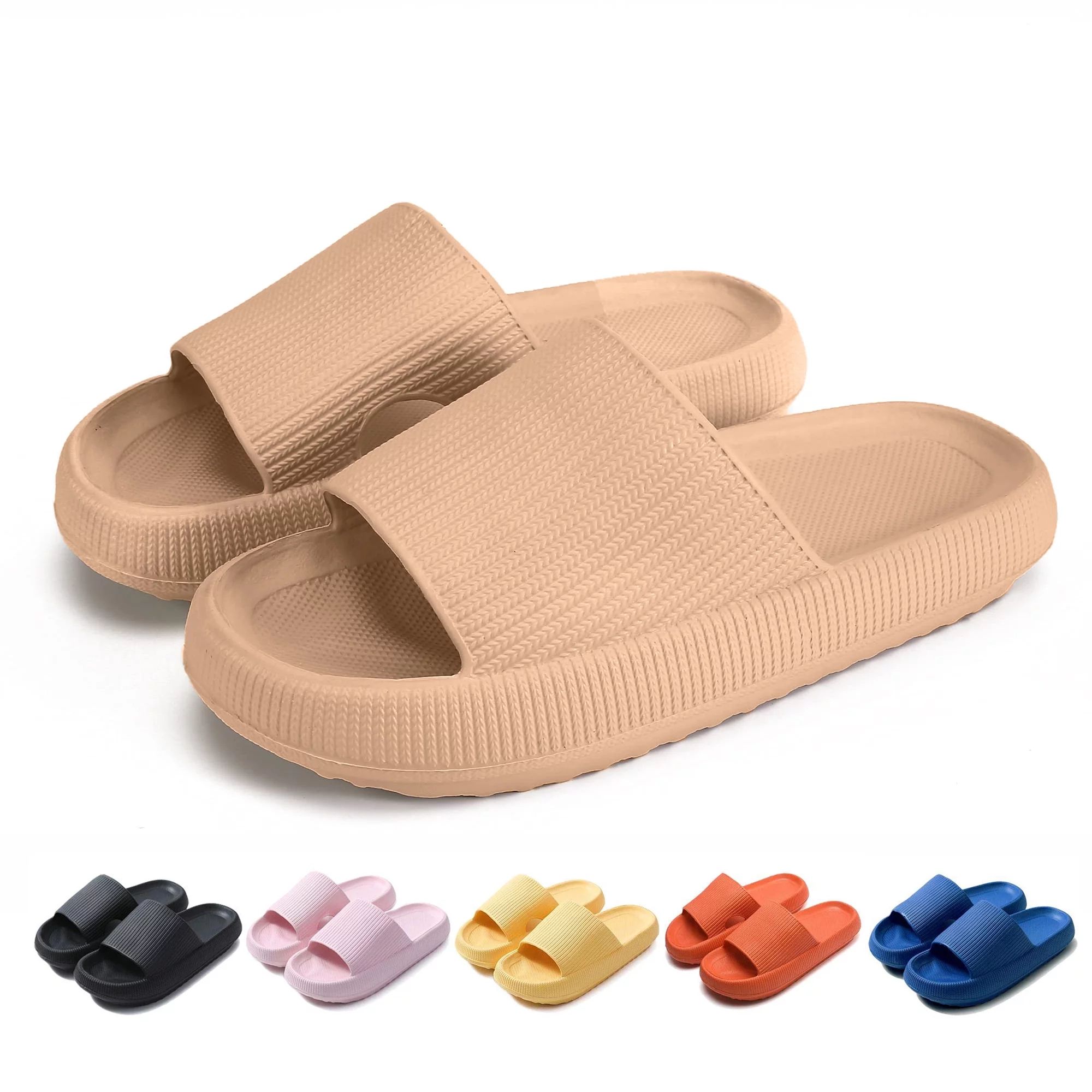 Shower Shoes Pillow Slides Sandals Women Men House Slippers , Beige 42-43, Size W 10-11 M 8.5-9.5 | Walmart (US)