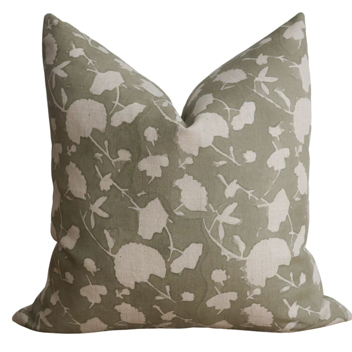 Sage Floral Block Print Pillow Cover | Hackner Home (US)