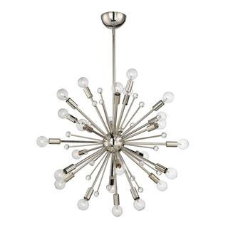 Savoy House 23 in. W x 14 in. H 24-Light Polished Nickel Sputnik Chandelier with Glass Baubels 7-... | The Home Depot