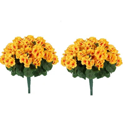 6 Pcs Artificial Geranium Flowers for Outdoors Decoration Silk Floral, UV Resistant Fake Plants, Faux Flower for Porch Garden Table Centerpieces Home | Wayfair North America
