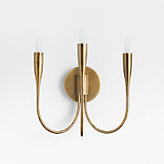 Iiona Brass Candelabra Wall Sconce Bathroom Vanity Light | Crate & Barrel | Crate & Barrel
