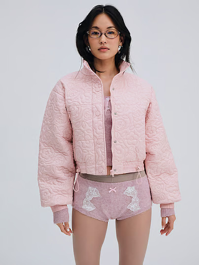 For Love & Lemons Rylee Cropped Puffer Coat, Pink, S - Women's Jackets Outerwear - Victoria's Secret | Victoria's Secret (US / CA )