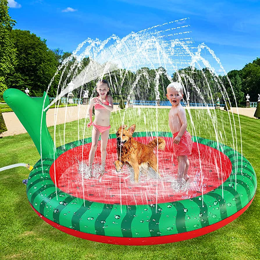 Apfity Splash Pad for Kids and Dogs, 68" Sprinkle Play Mat Summer Water Toys Inflatable Swimming ... | Amazon (US)