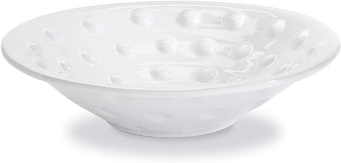 Mud Pie Home Sercing Raised Dot Centerpiece Bowl, white, "3 1/2"" x 14"" dia" (46000152) | Amazon (US)