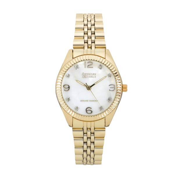 Ladies Watch Genuine Diamond Collection Two-Tone Shiny Gold | Walmart (US)