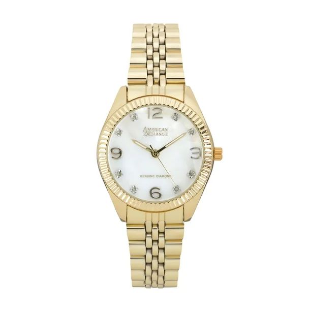 Ladies Watch Genuine Diamond Collection Two-Tone Shiny Gold | Walmart (US)