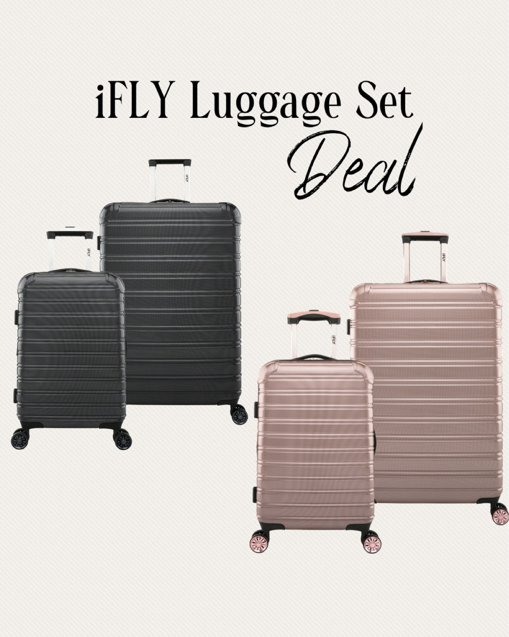 iFLY Luggage Set Deal! 37,000+ Reviews for 4.8 stars! Rollback at Walmart

Luggage deal, luggage sale, rose gold luggage, black luggage, carryon bag, roller bag, iFLY roller bags, Walmart deals, Walmart, rose gold Walmart luggage set, weekend bag, travel bags, travel style 

#LTKitbag #LTKtravel #LTKsalealert