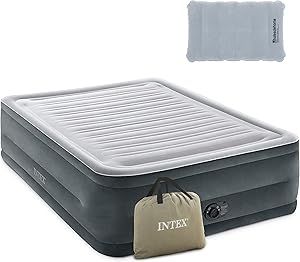 Intex Queen Air Mattress with Built in Pump, 22" Inflatable Mattress air Bed, Dura-Beam Comfort P... | Amazon (US)