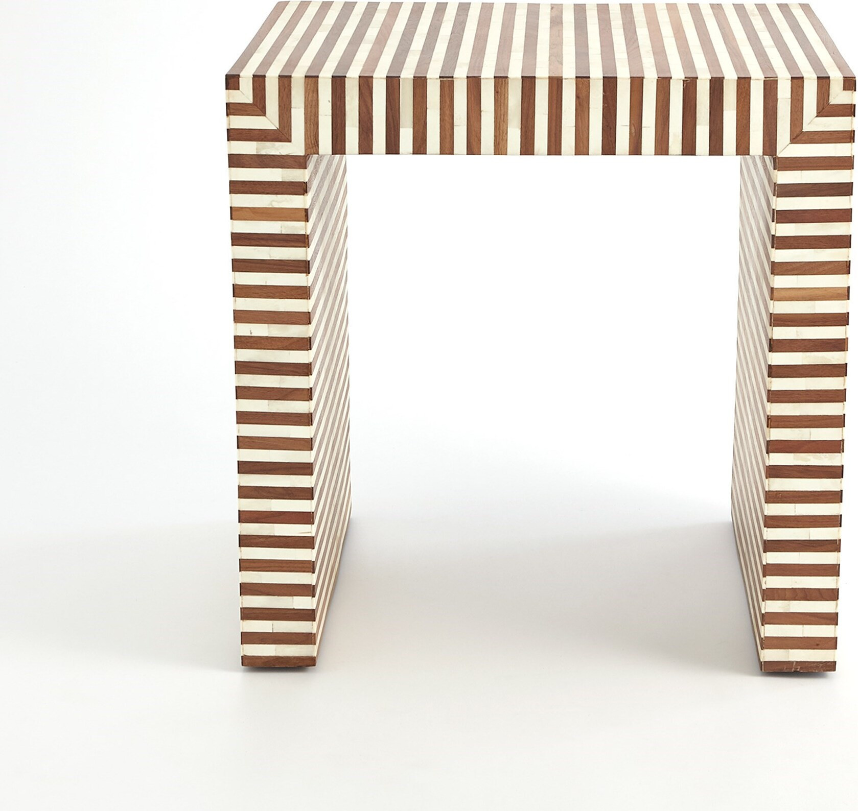 Sienna Large Nesting End Table In Walnut And Bone | 1stopbedrooms