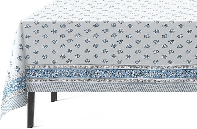 Cotton Table Cloth - 60x60 Square Table Cloths Block Print, Floral Boho Fall Washable Dining Cove... | Amazon (US)
