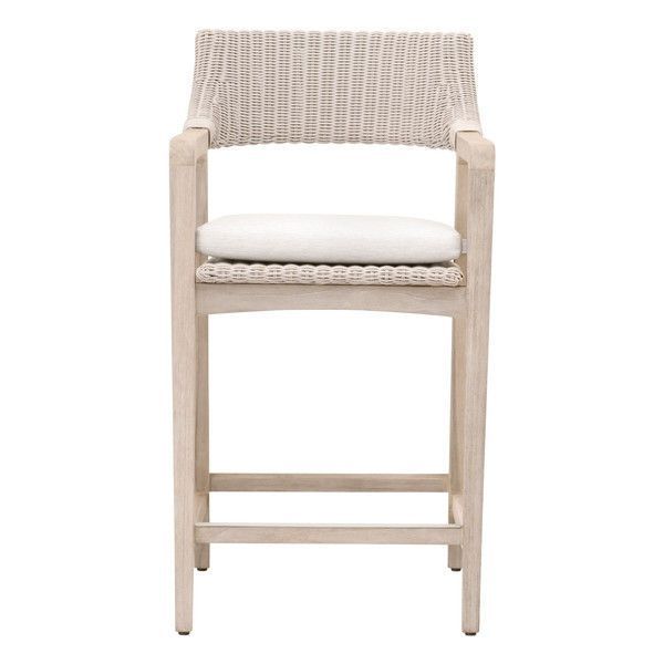 Lucia Wicker and Teak Outdoor Counter Stool | Scout & Nimble