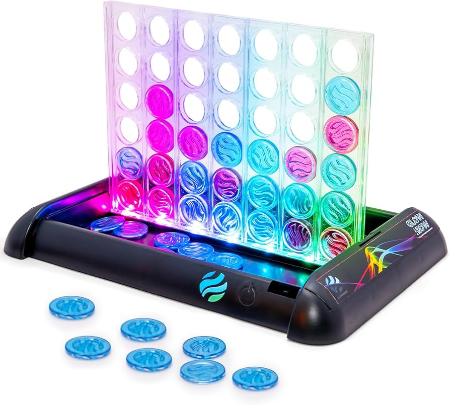 Glow in a Row Light-Up 4 in a Row Board Game, Strategy Games for Kids Ages 6 and Above, 2 Player ... | Amazon (US)