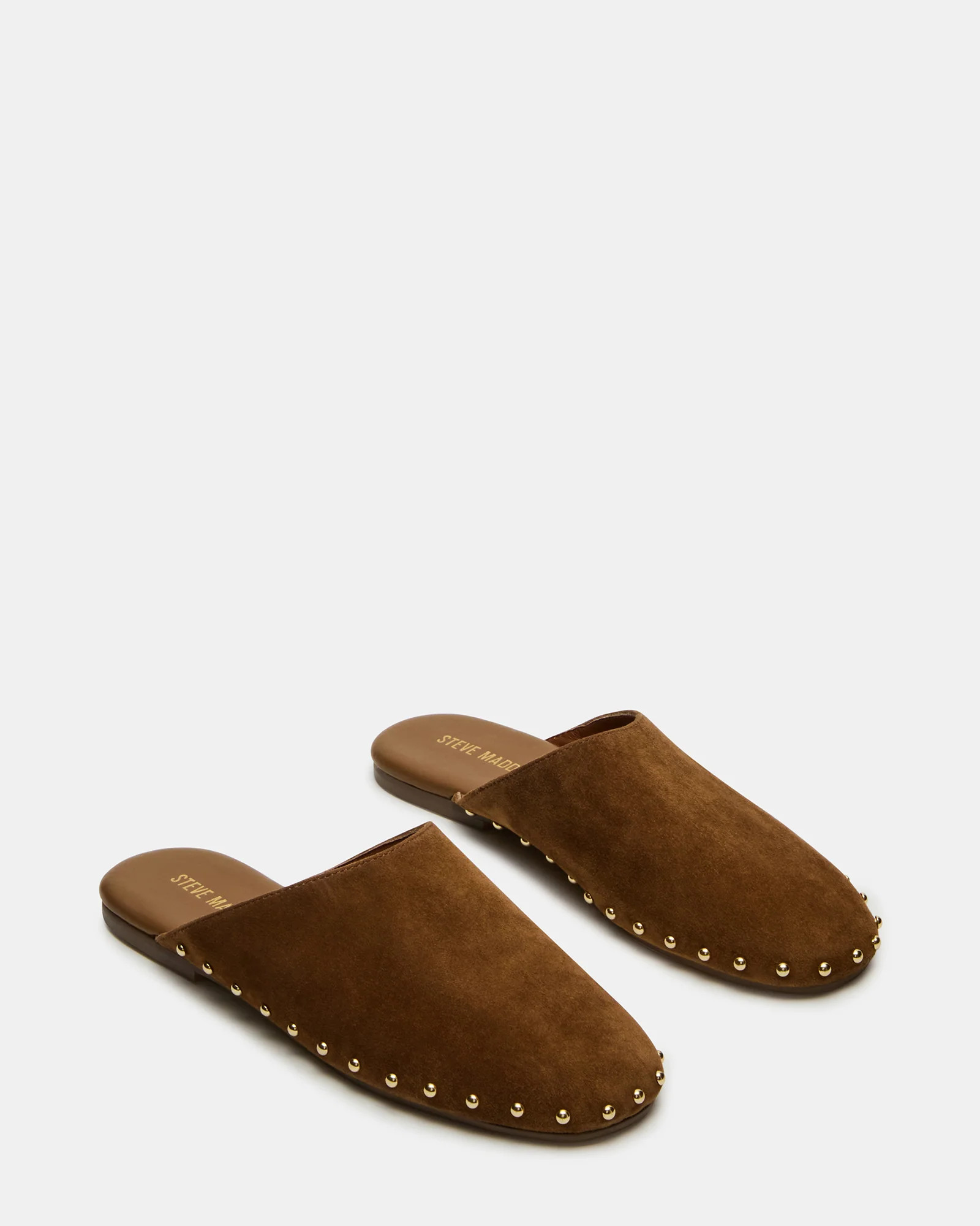 PEARSON Chestnut Suede Rounded-Toe Slip-On Women's Flat | Steve Madden (US)