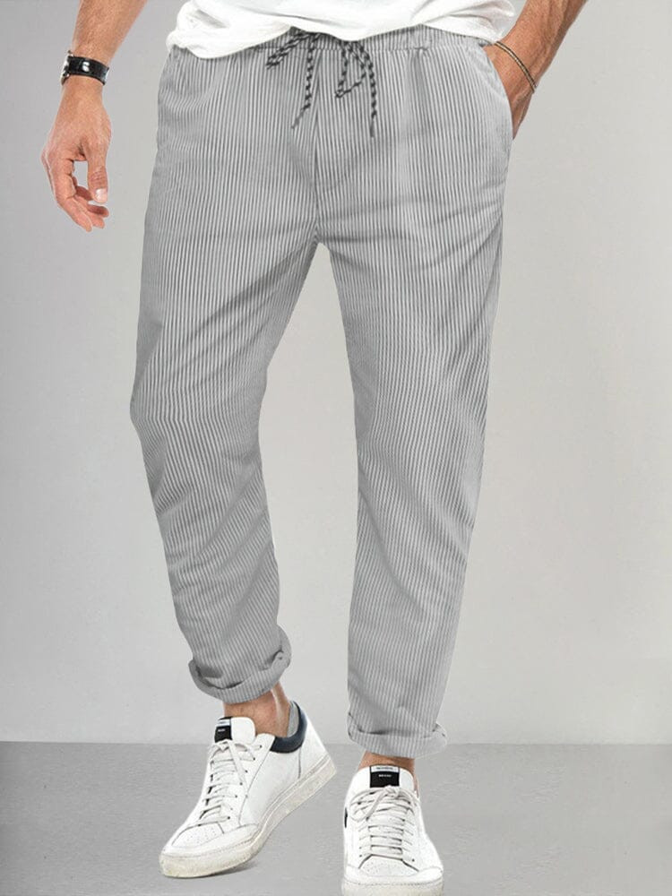 Stretchy Stripe Relax Pants | Coofandy