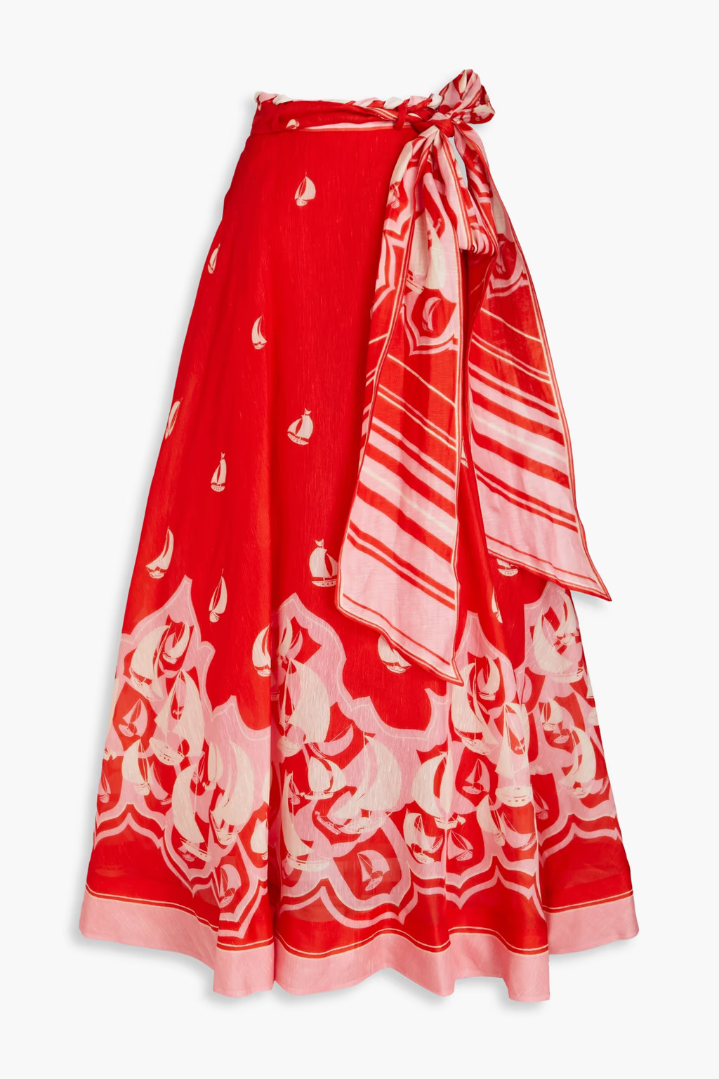 Printed linen and silk-blend maxi skirt | The Outnet (US and CA)