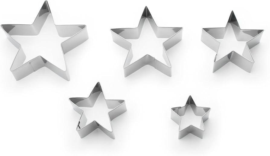 Fox Run Star Cookie Cutter Set, Set of 5, Silver | Amazon (US)