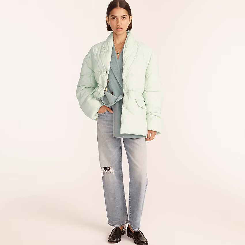 Shawl collar puffer jacket with PrimaLoft® | J. Crew US