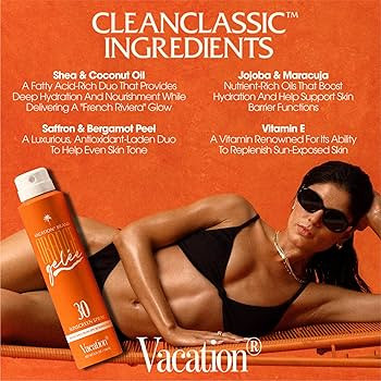 Vacation Orange Gelée SPF 30 Sunscreen Spray Oil & Air Freshener Bundle, Tanning Oil with SPF, S... | Amazon (US)