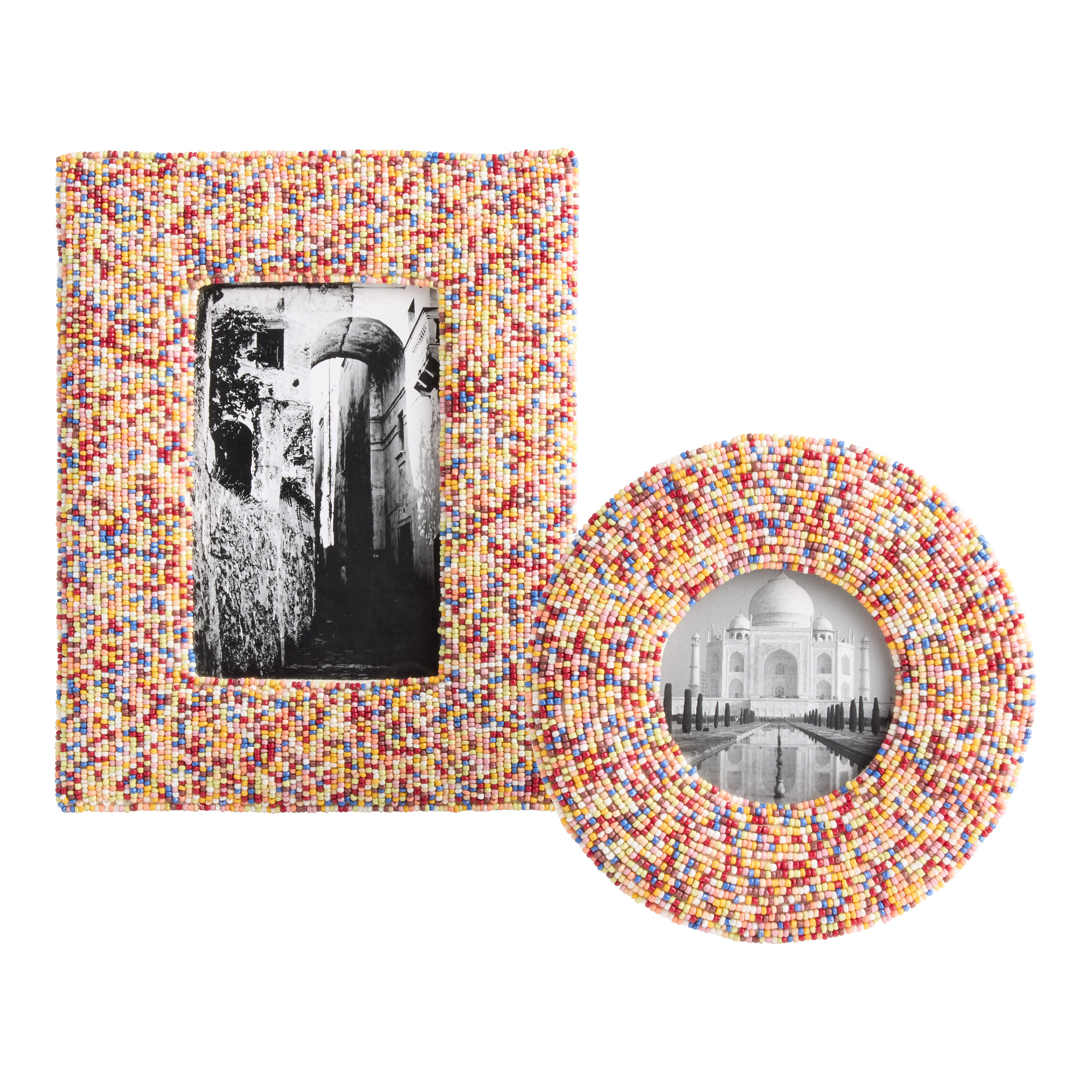 Rainbow Beaded Picture Frame | World Market